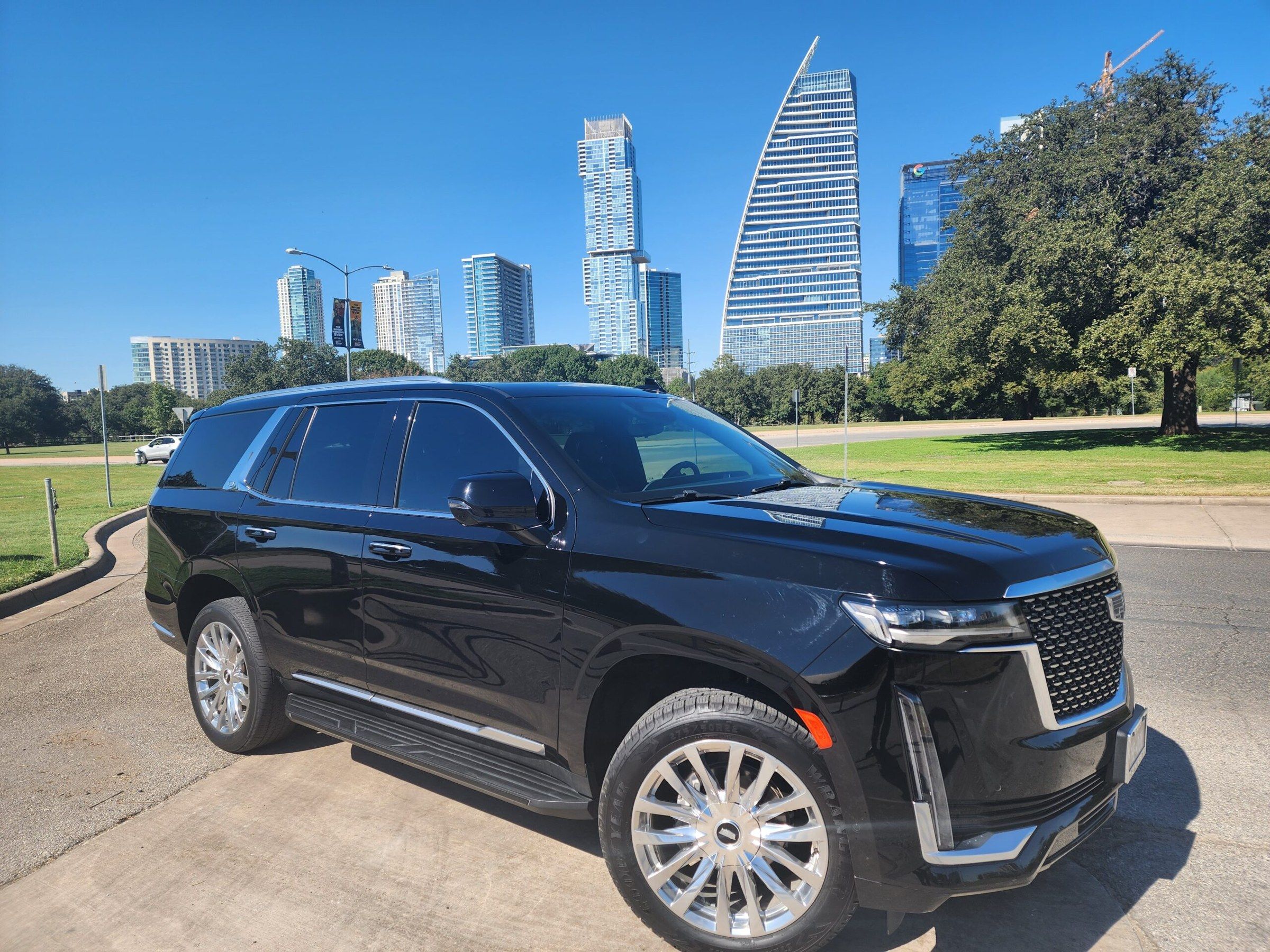 Lake Travis Limo Cadillac Escalade in downtown Austin