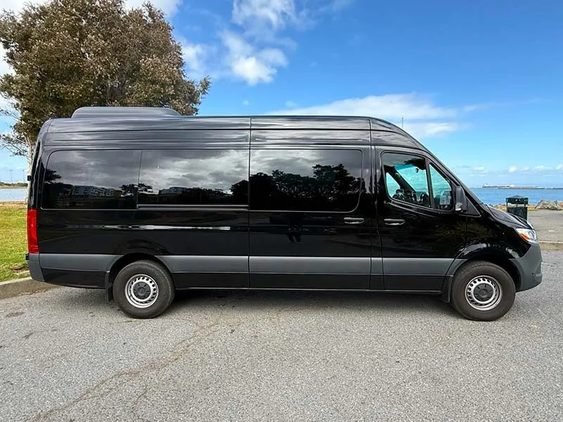 Lake Travis Limo black Mercedes-Benz Sprinter 14-passenger van