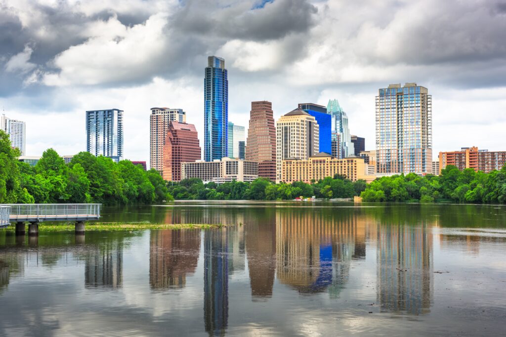 Austin Texas USA Downtown Skyline Lake Travis Limo